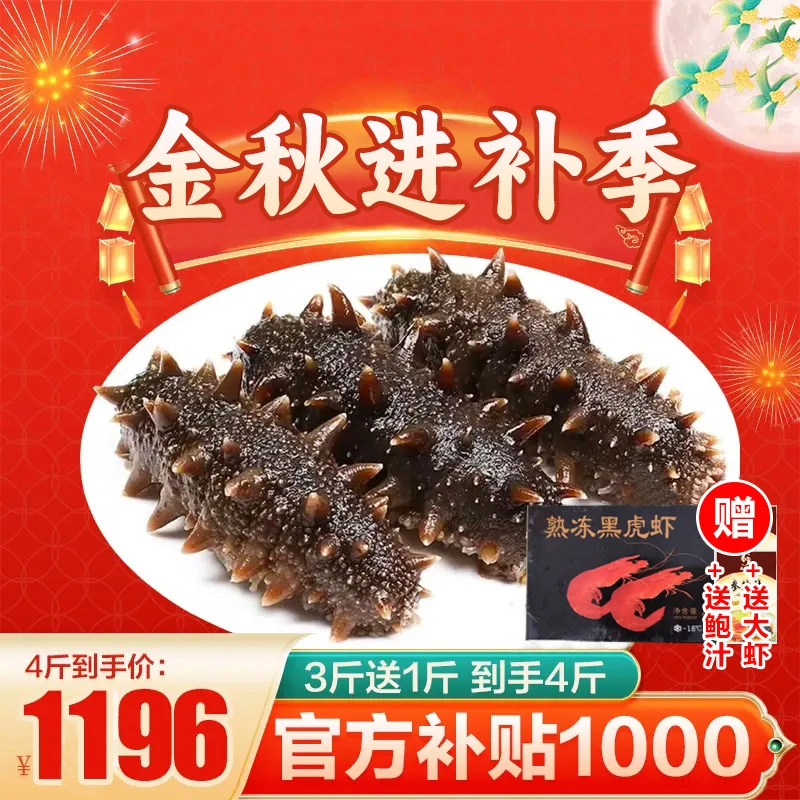 【国庆特惠】鲜食海参买3送1热销装【和生源】到手四斤辽刺参营养礼盒