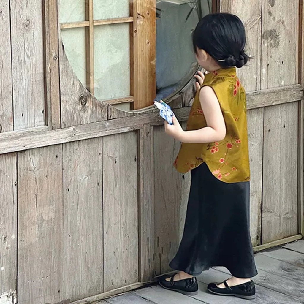 现货）壹妈原创童装中国风2025夏季新款童装女童百搭国风女童套装