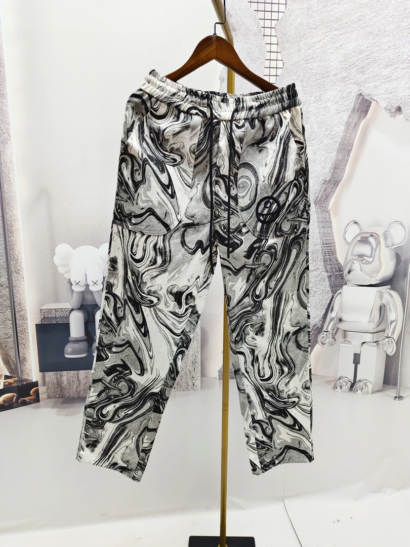 【龙腾四海】恶魔的爱新款潮牌图腾花纹大码男装水墨直筒休闲裤