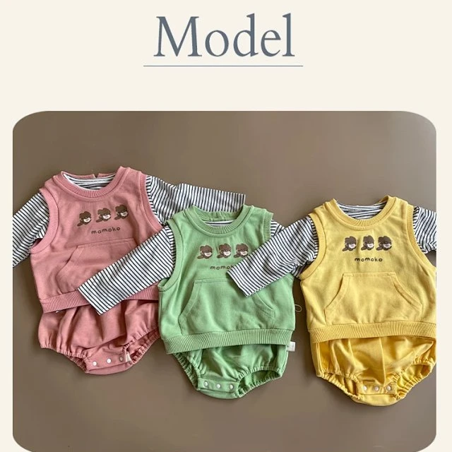 2024丸纸春款印花小熊三件套WZ13020