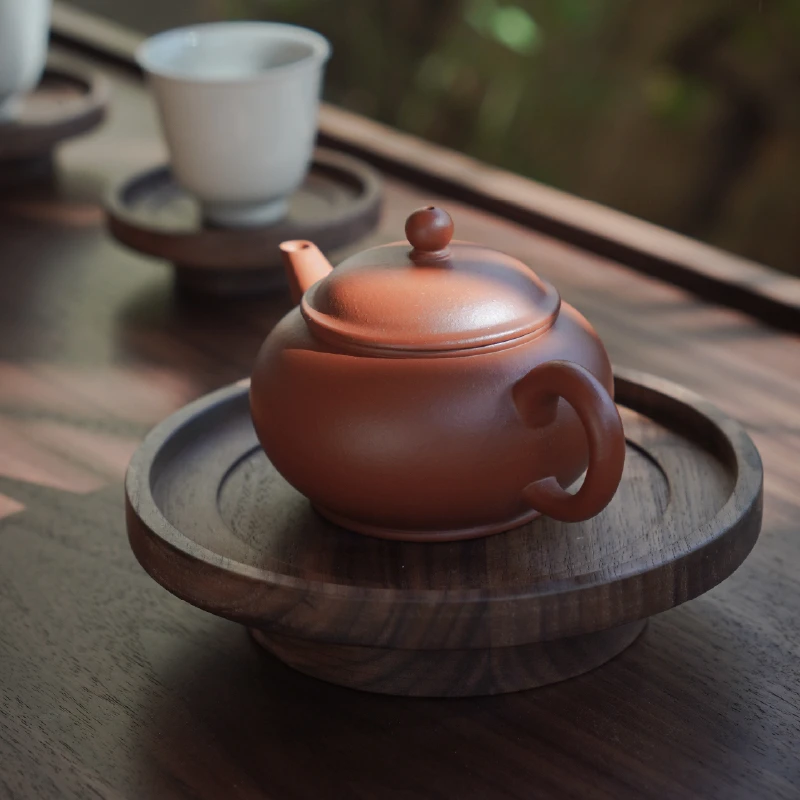 时间连续黑胡桃木壶承杯承实木隔热杯垫干泡台茶托