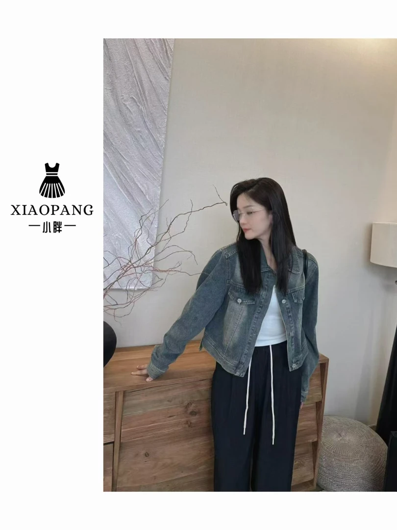 【小胖家】2409秋季复古翻领牛仔外套
