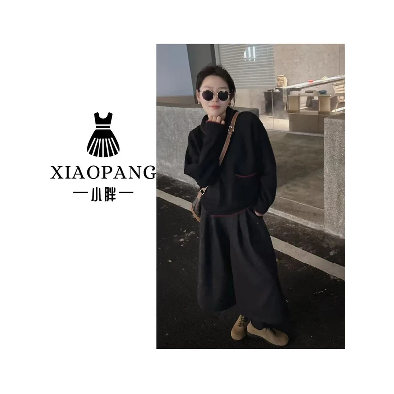 【小胖家】2475领口叠V设计感毛衣