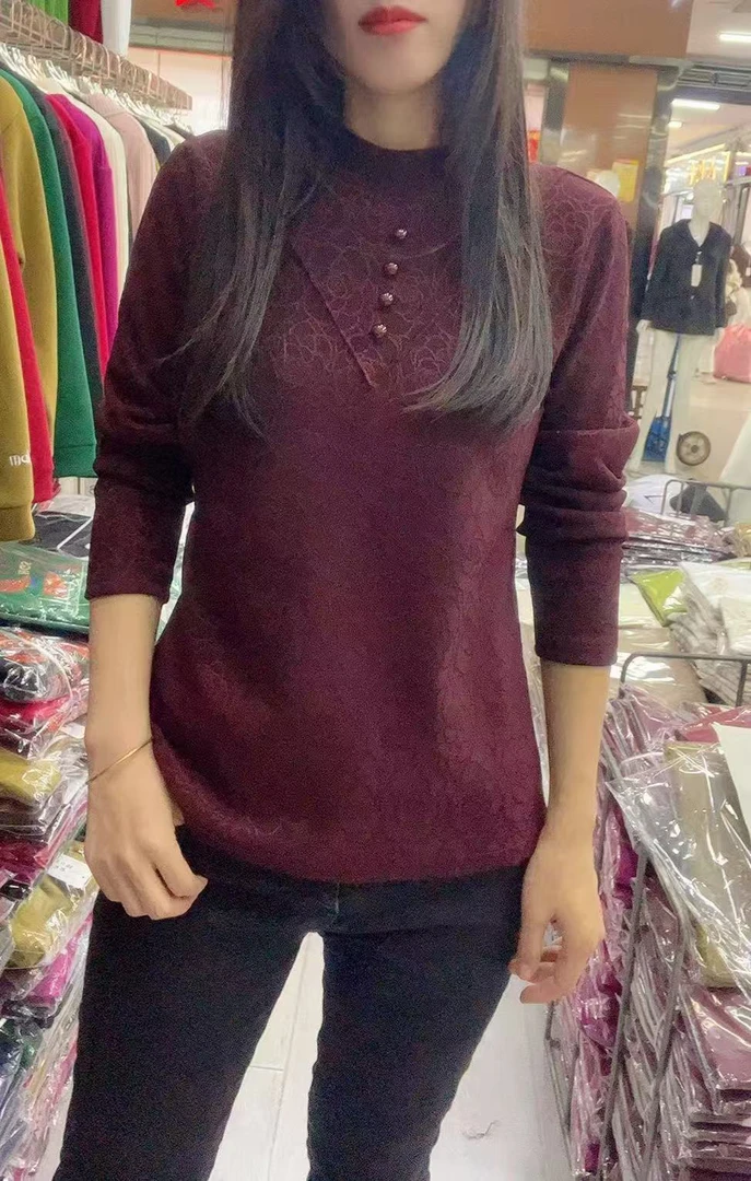 24145提花加绒百搭上衣