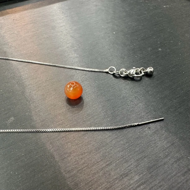 天然玛瑙单珠配针式链精美百搭