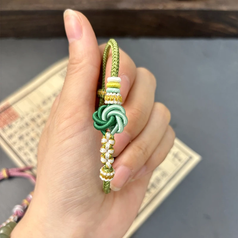 非金属布艺手链 2026马年手工编织双色曼陀罗花款式