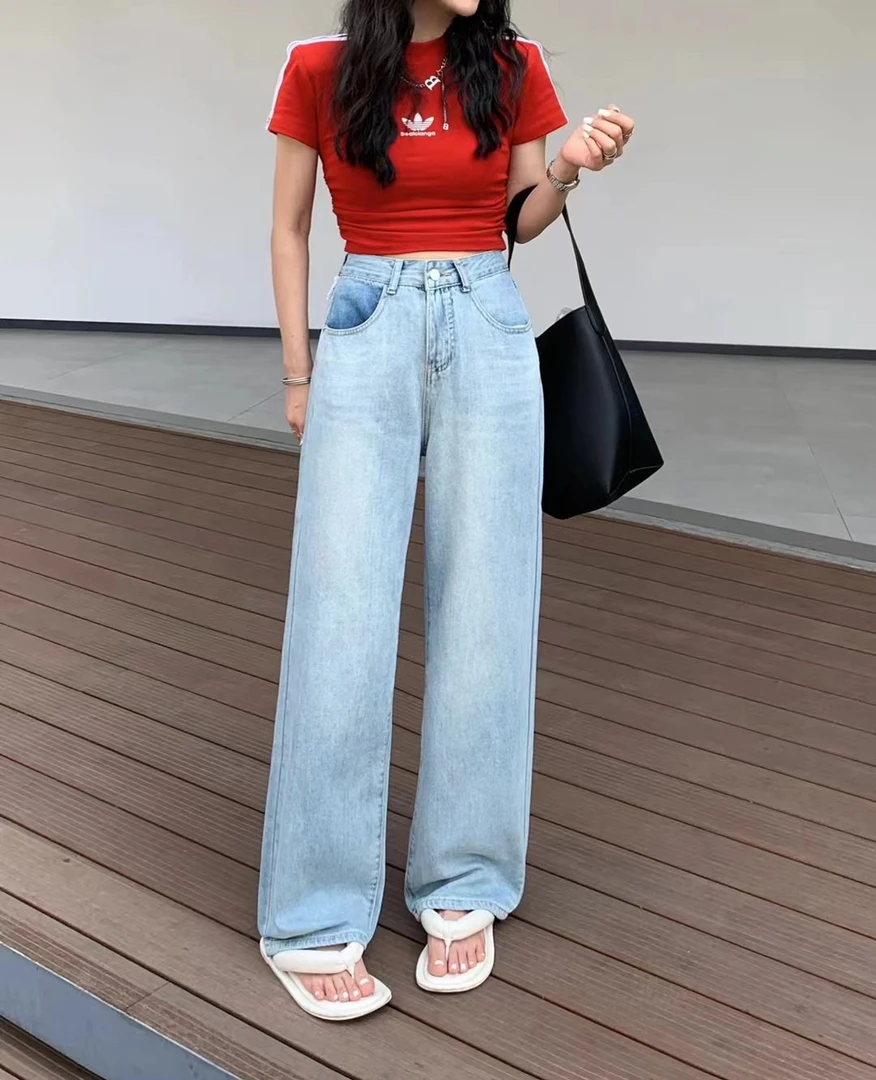 牛仔阔腿裤 按主播提示号拍