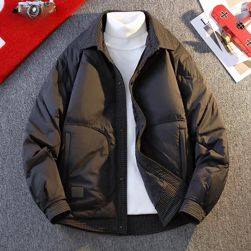 仓石一树休闲短款保暖羽绒服男士柔软舒适休闲加厚羽绒服男款冬季