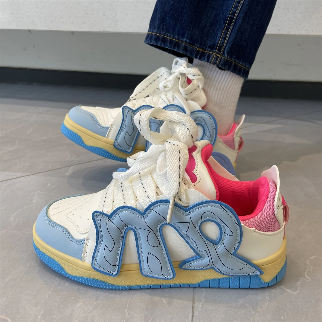 小众设计感低帮休闲板鞋女厚底潮酷鞋高街多巴胺情侣百搭运动鞋潮