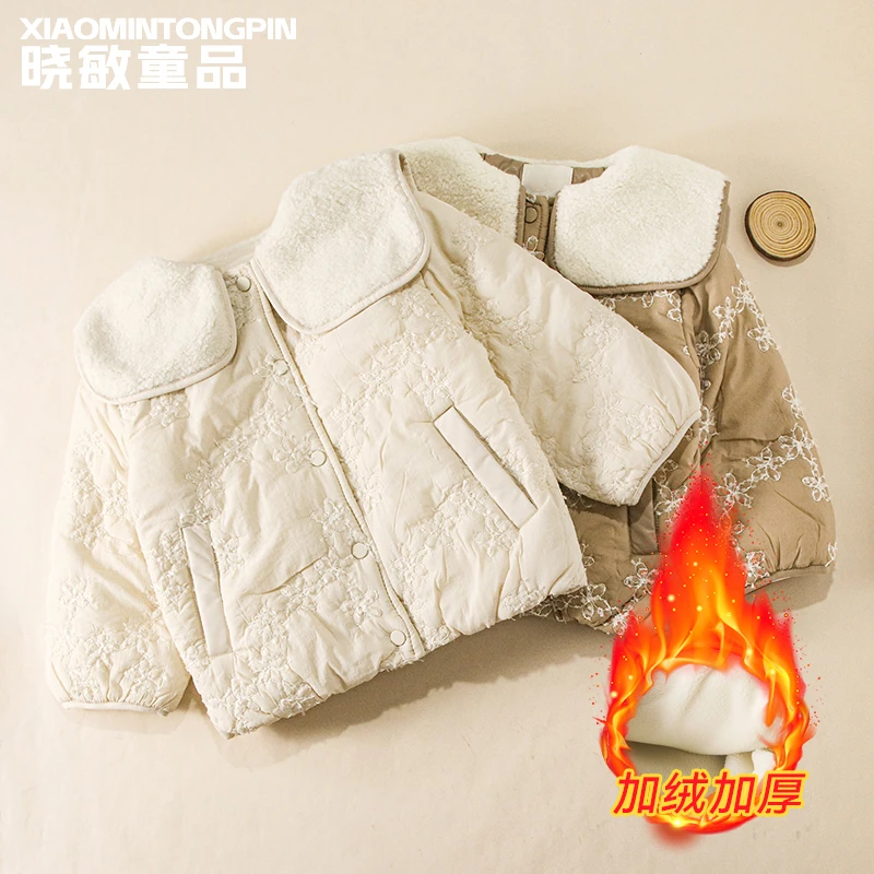 毛毛领花朵棉外套3C3413