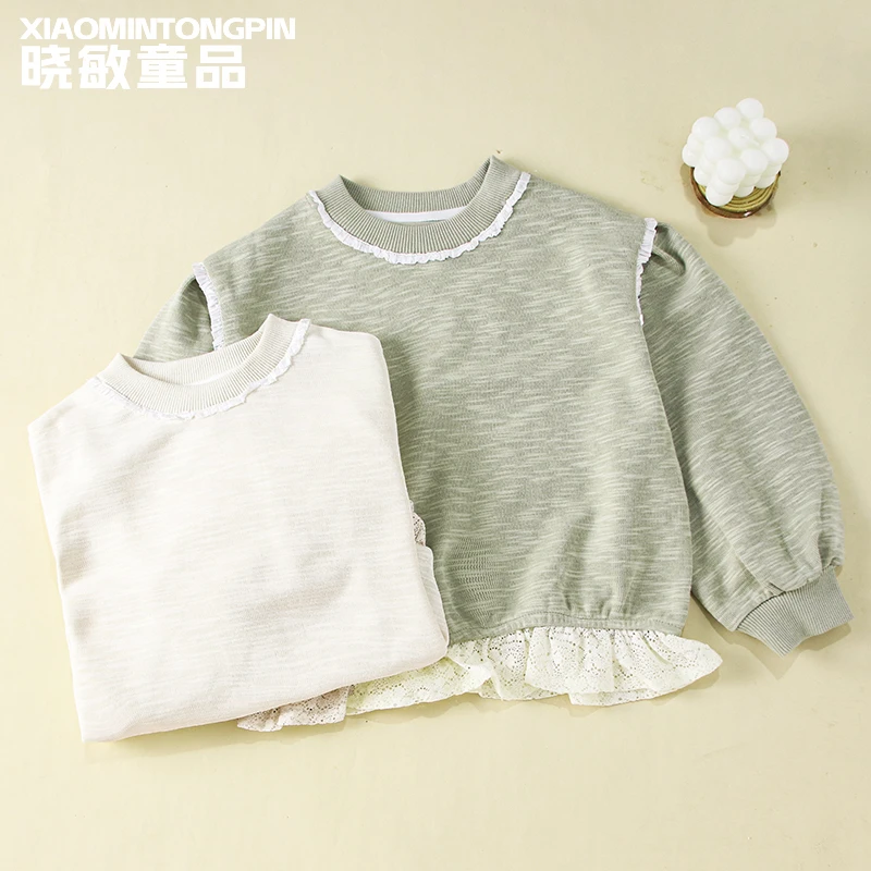 蕾丝花边下摆卫衣3C2791