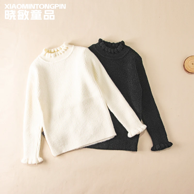 花边纯色针织毛衣3C3244