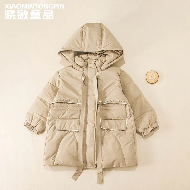 花朵绣花边羽绒服3C3344