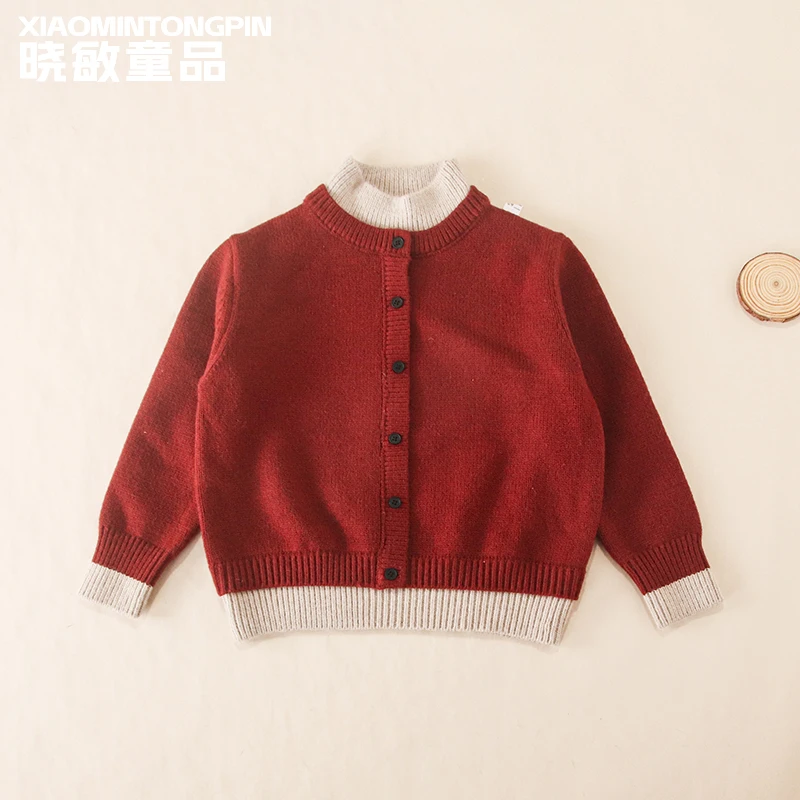 【现货】童装女童外穿秋冬款小女孩冬装双层领针织假两件毛衣3C3500