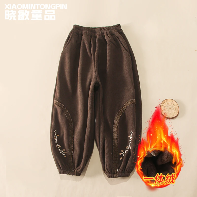 绣花裤脚休闲裤3C3613