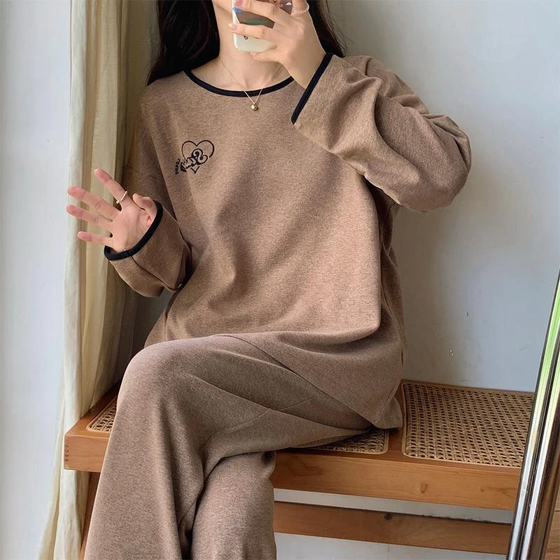 胖MM睡衣女冬季德绒长袖春秋300斤款宽松套装女士新款甜美家居服