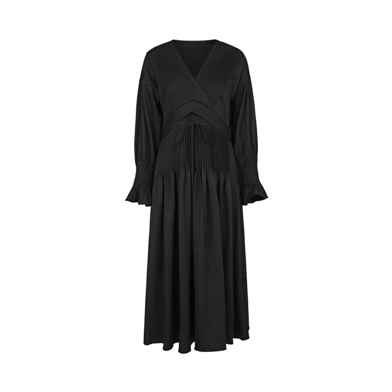 圣迪奥女士秋季轻奢设计师时尚气质法式休闲长袖连衣裙S233Z12V4