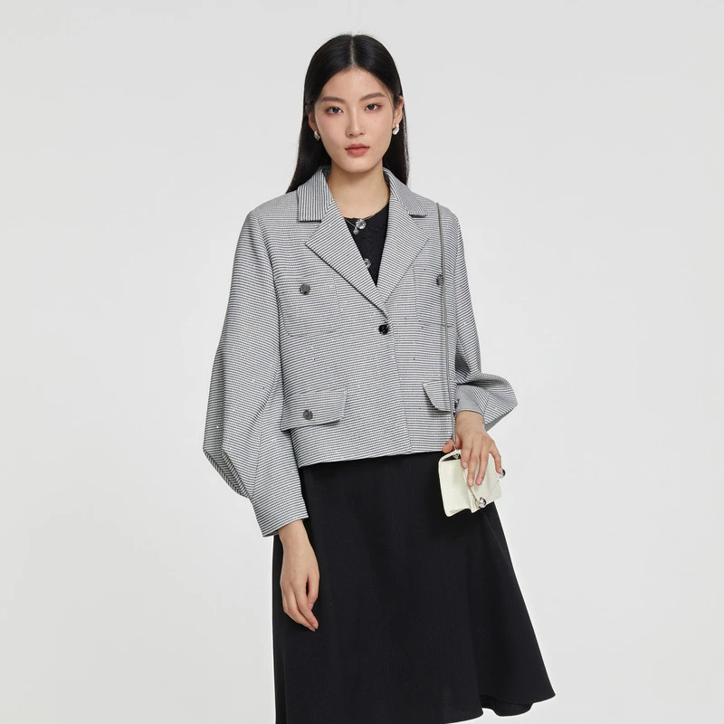 S.DEER新款女春季时尚百搭洋气翻领领气质休闲外套上衣S231Z2224