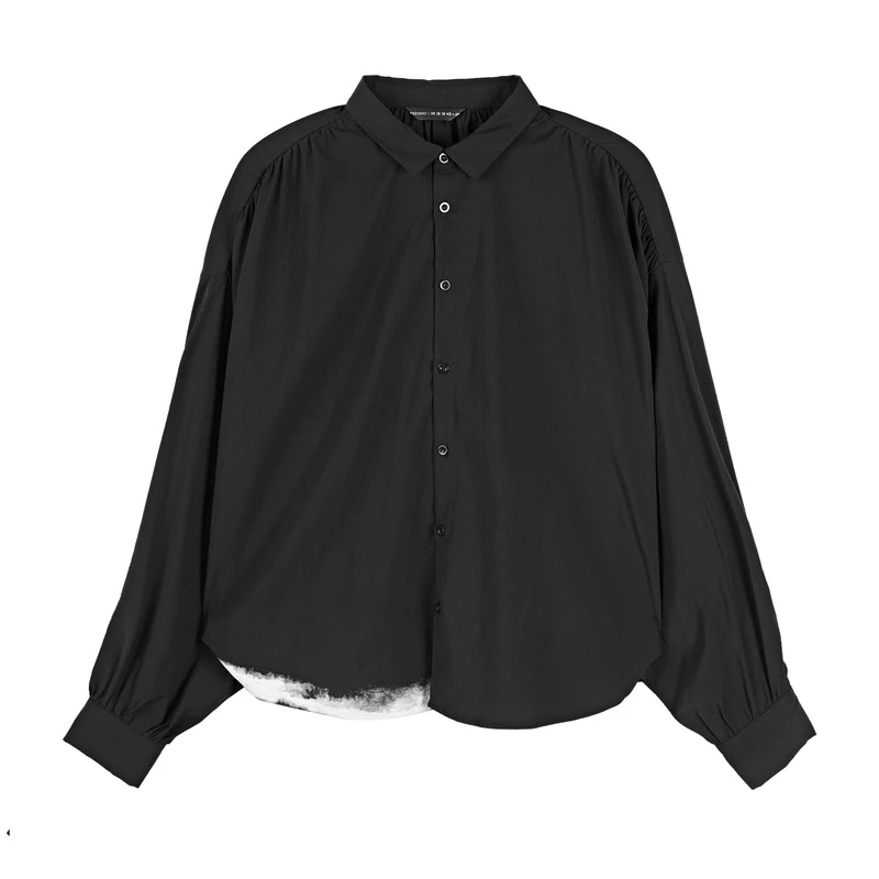 S·DEER撞色印花宽松长袖衬衫S21180509