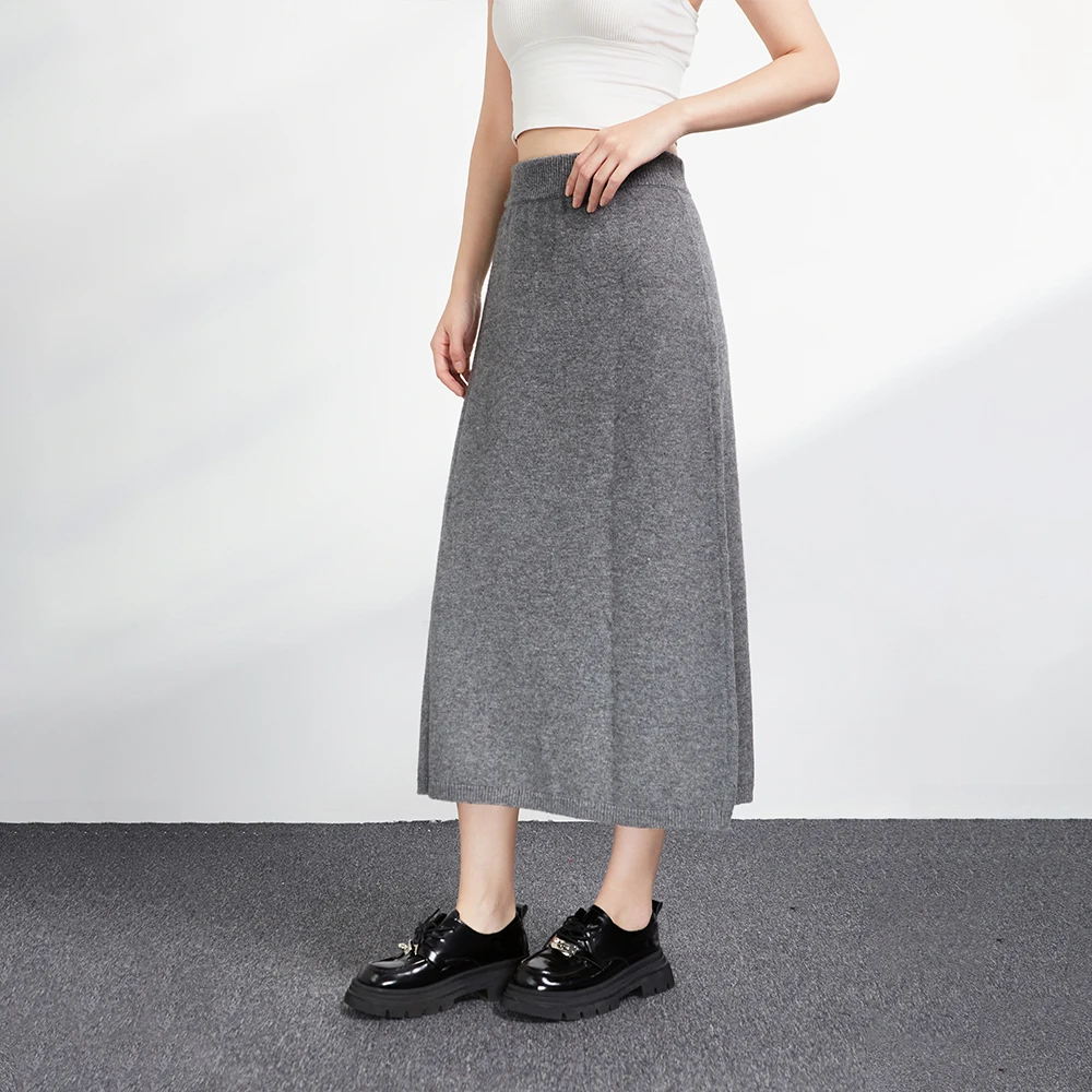 圣迪奥简约百搭通勤宽松毛呢半身裙S243Z1112