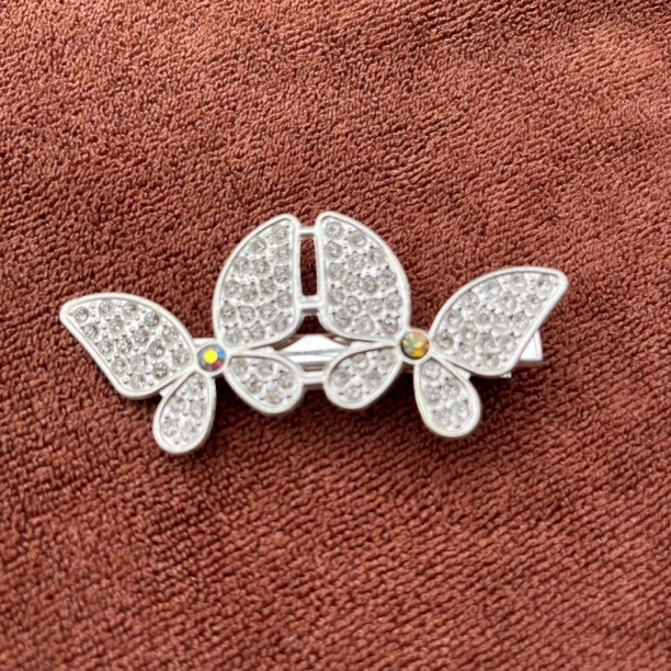 新中色发夹后脑勺半扎国风古风小抓汉服旗袍银色发边夹发饰