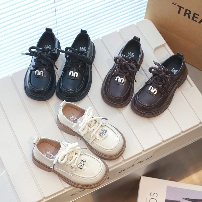 2024新款春秋女童鞋子休闲鞋儿童皮鞋英伦风宝宝小女孩单鞋中大童