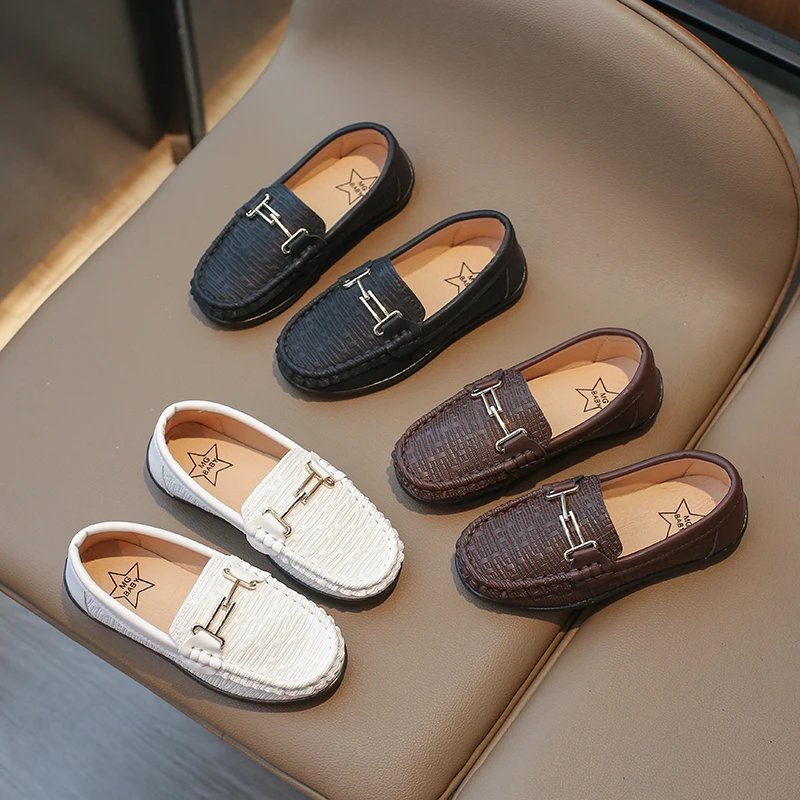 2025新款春秋儿童鞋子男童皮鞋英伦风休闲鞋小孩单鞋豆豆鞋中大童