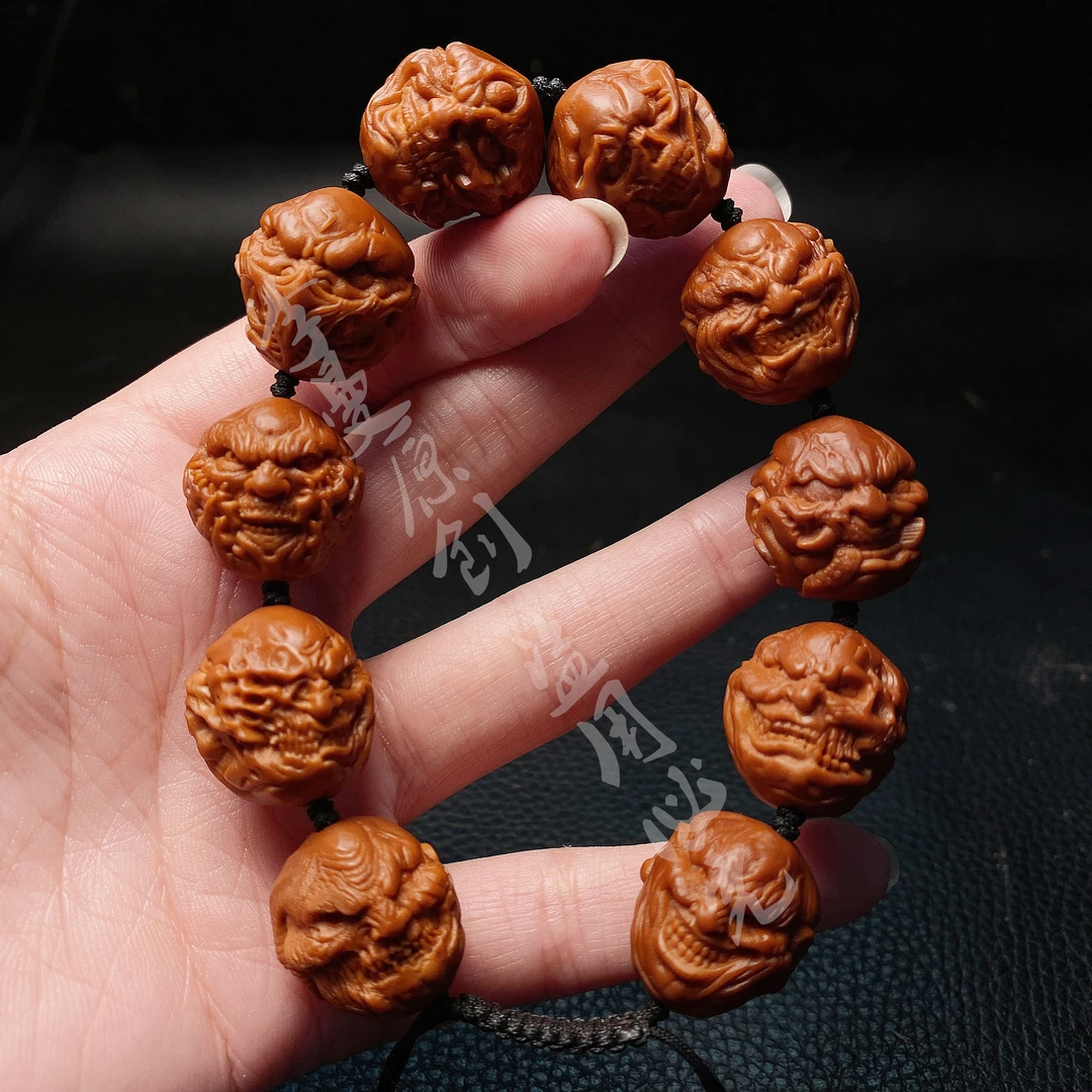 向死而生恶僧手串手链橄榄核雕刻文玩工艺品核雕