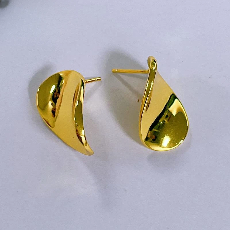 鸣钻国际 925银耳饰 【MZ】925银扭扭几何耳钉 YE828