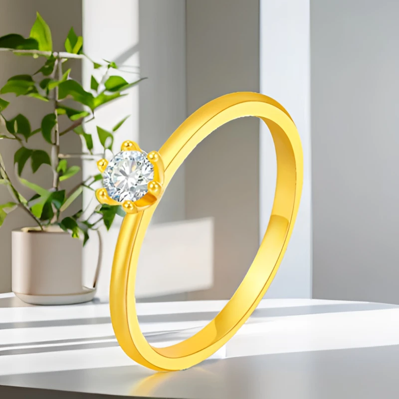 鸣钻国际【小兰专享】18K金 经典六爪戒指 ZBKJJ066