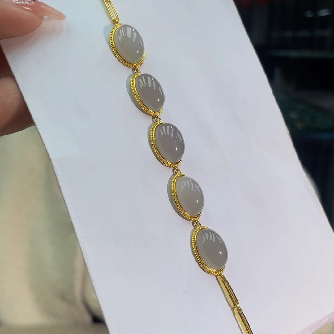 【闪购商品】和田玉冰烟紫手链多样性发货银S925镶嵌