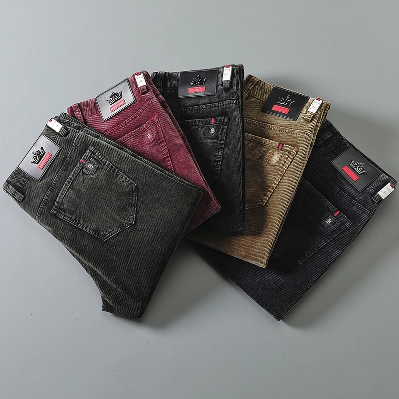 【正宗灯芯绒】98棉秋冬男士休闲裤加厚保暖直筒弹力条绒上档次长裤