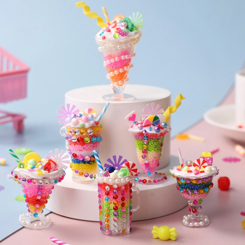 儿童手工diy奶油胶玩具女孩手工制作材料包冰淇淋杯甜甜杯甜品杯