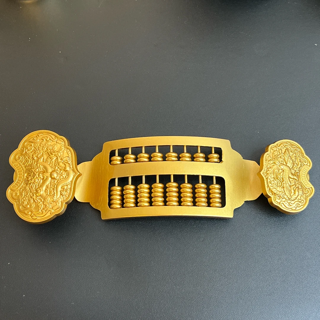 T【如意龙凤呈祥算盘】黄铜高端如意龙凤呈祥创意算盘摆件