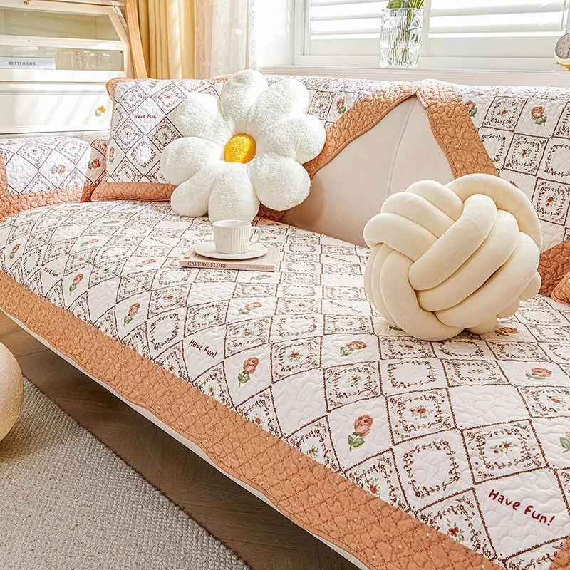 全棉沙发垫四季通用简约现代防滑沙发坐垫布艺纯棉沙发套罩巾盖布