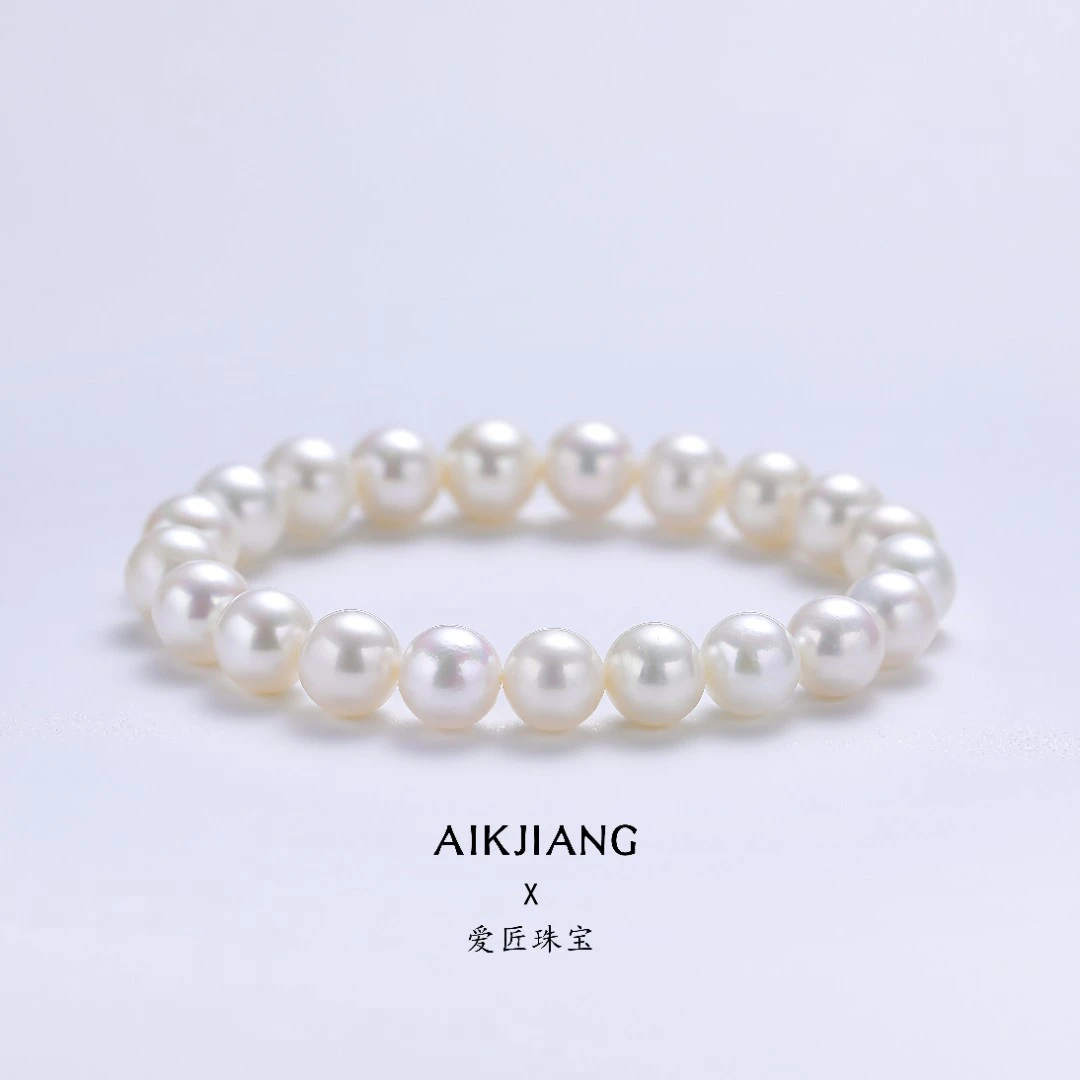 AIKJIANG/爱匠【白总】淡水珍珠简约款弹力绳仙女手链9mmAJ0328-2
