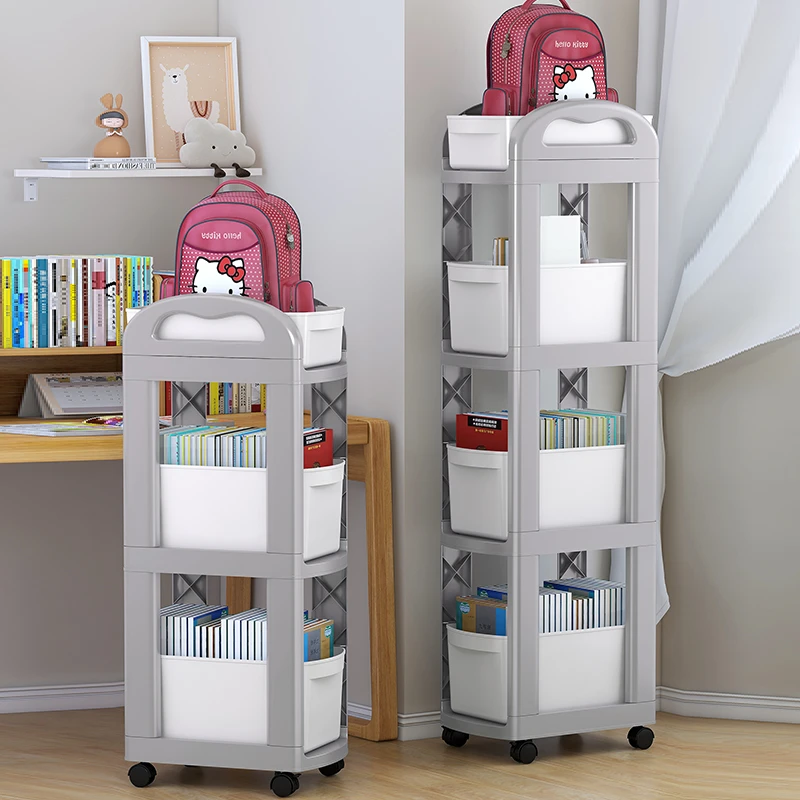 创意简易家用收纳手推车4层收纳架书本玩具厨房整理好物加厚材质