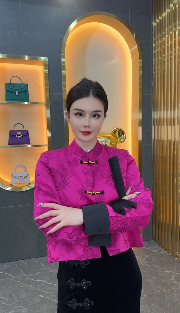 3156新国潮金线拼接刺绣外套