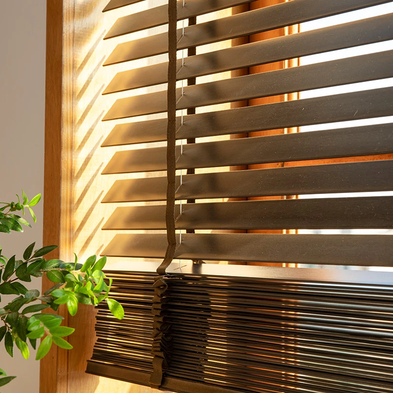 百叶窗帘实木百叶办公室客厅阳台书房升降电动遮光遮阳日式百叶窗