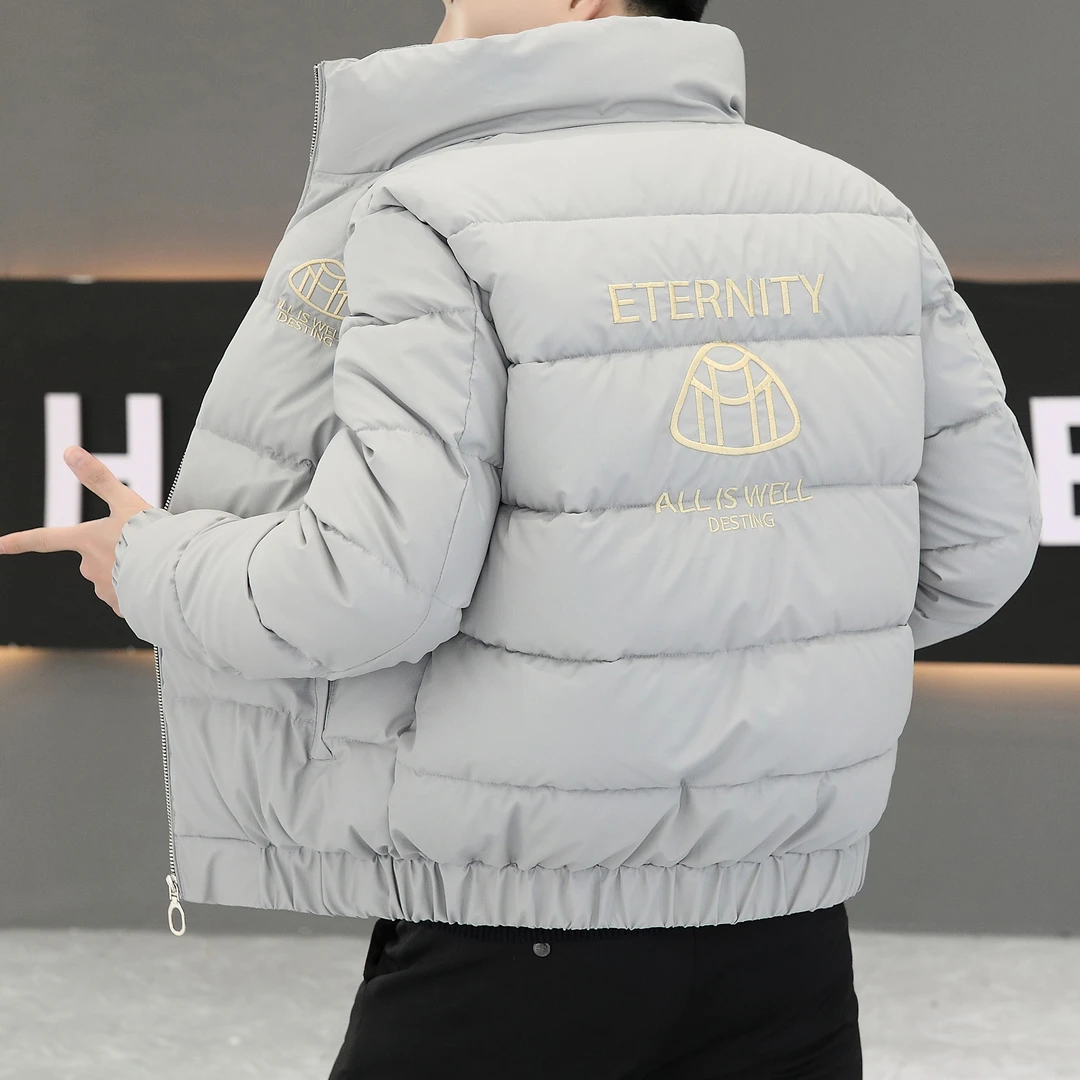 新款刺绣棉服男款冬季潮流立领保暖棉衣男士短款冬装加厚棉袄外套