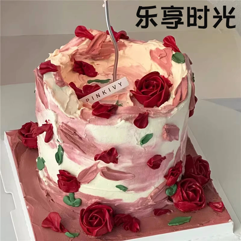 法式韩式裱花网红定制复古生日蛋糕同城配送妈妈女友全国北京上海