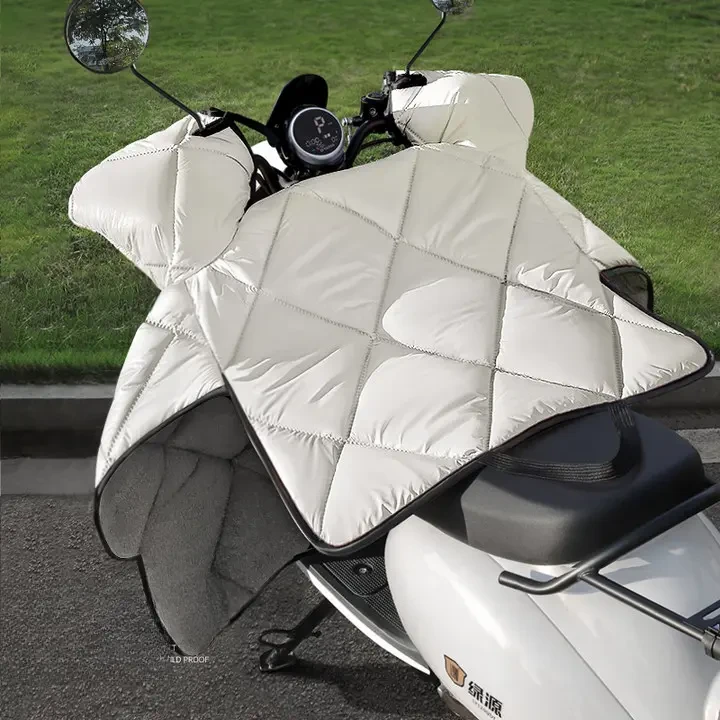 电动车挡风被冬季加绒加厚冬天保暖电瓶摩托车防水防风罩通用D339