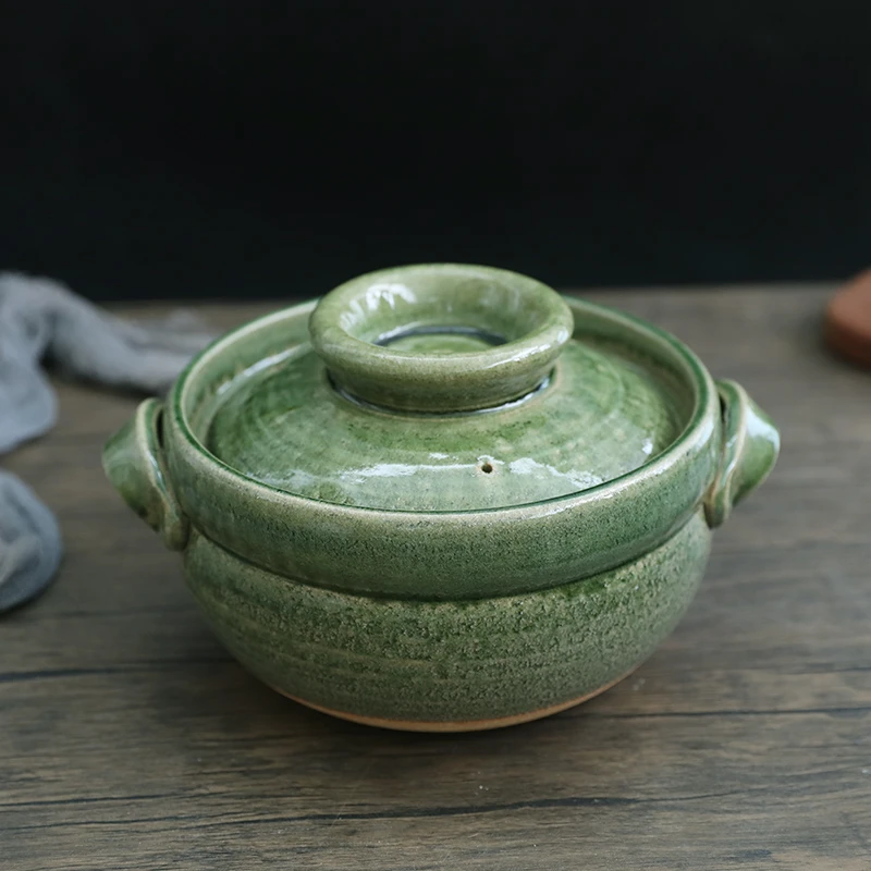 日本进口耐高温信乐烧土锅煲仔饭砂锅家用煮饭炖汤锅蒸米饭陶土锅