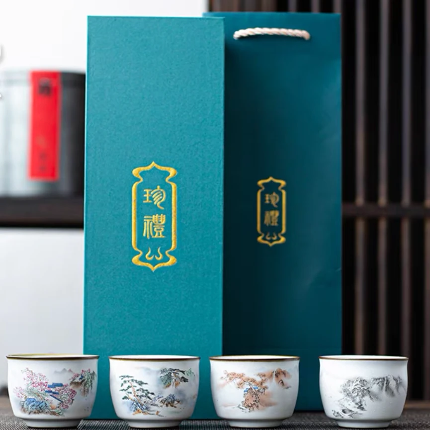 铁胎汝窑茶杯家用品茗杯开片可养陶瓷主人杯复古功夫泡茶杯子C042