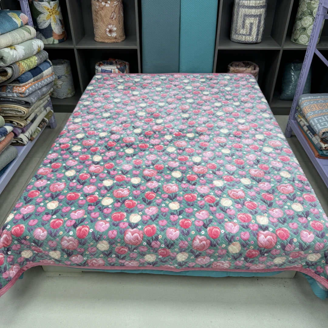 玫瑰花开200*230cm宝宝绒床盖加厚秋冬款牛奶绒保暖过冬神器