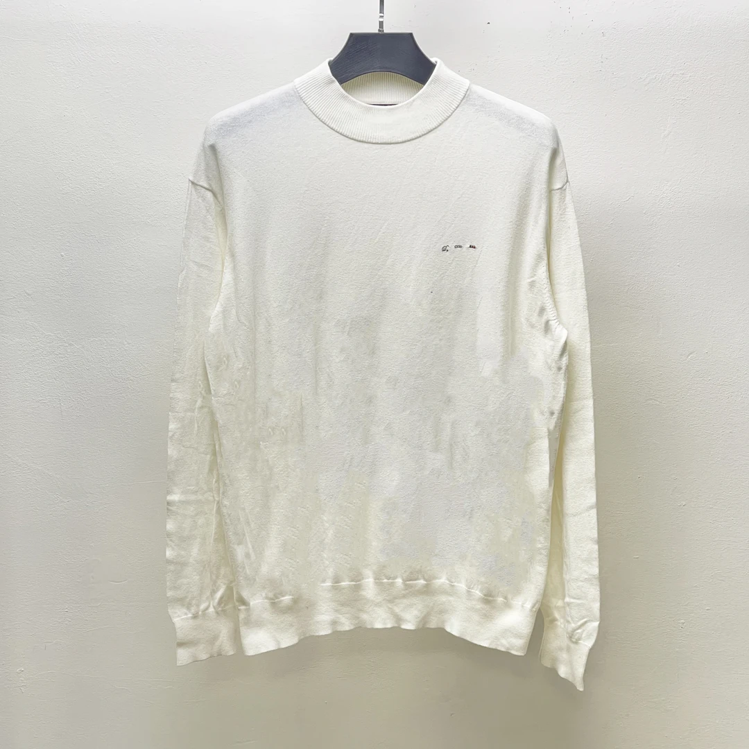 【鸟】男士白色长袖简约潮流圆领百搭时尚卫衣休闲套头