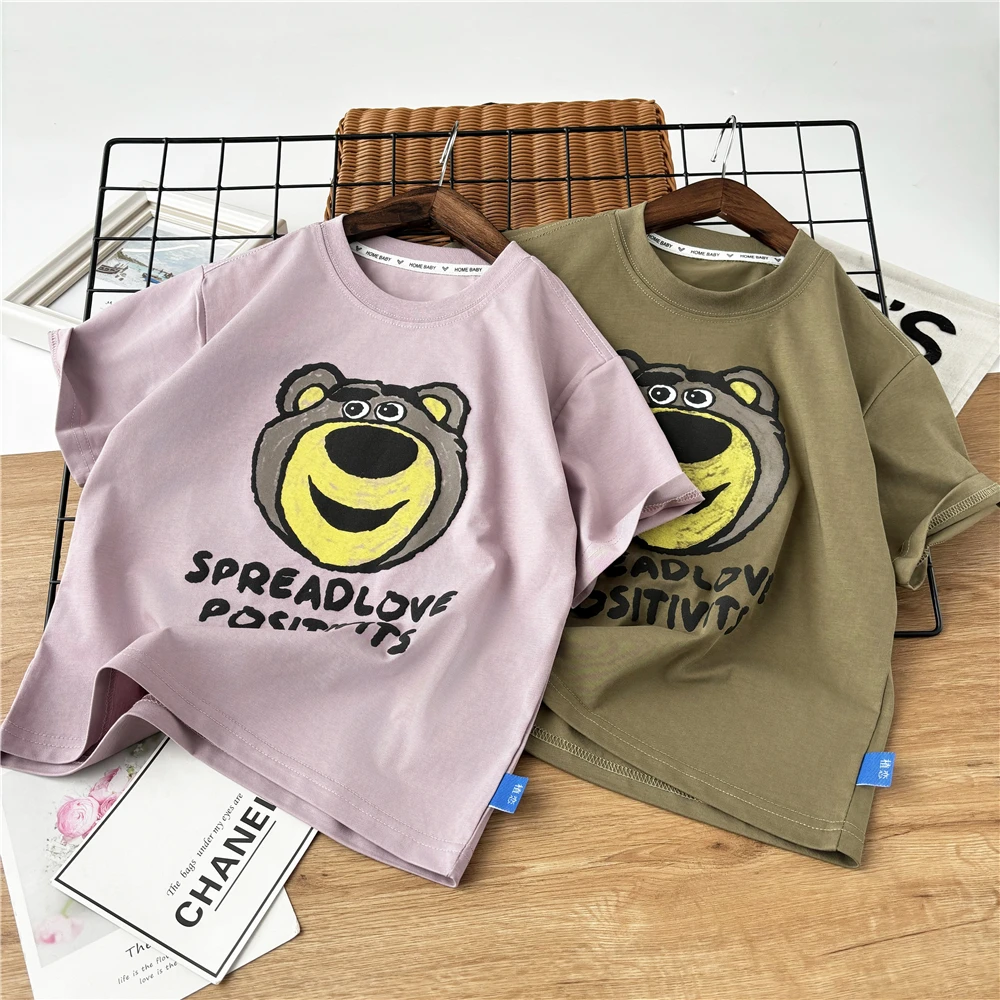 儿童亲子装夏装新款潮全家装洋气中大男女童渐变风感波粒短袖t恤