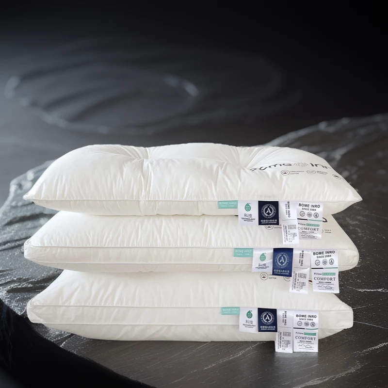 五星级酒店长绒棉柔软家用学生宿舍单人超柔软枕豆枕学生透气棉枕