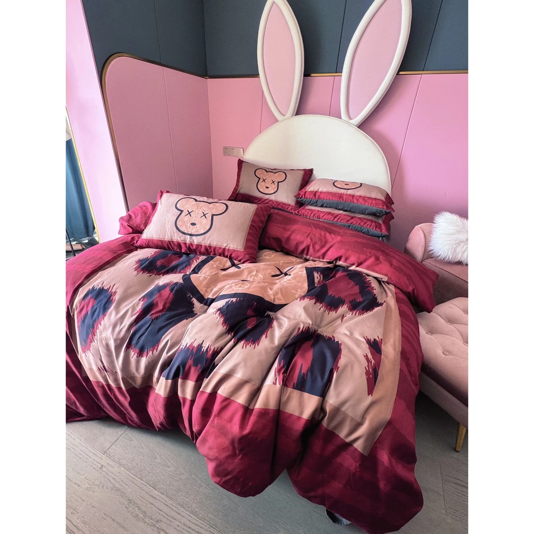 少女心亲肤柔软磨毛四件套1.8米床笠款双人床加大被套四季床品