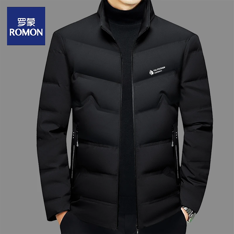 罗蒙高档轻薄棉衣新款男士短款冬季立领保暖时尚休闲加厚防寒外套